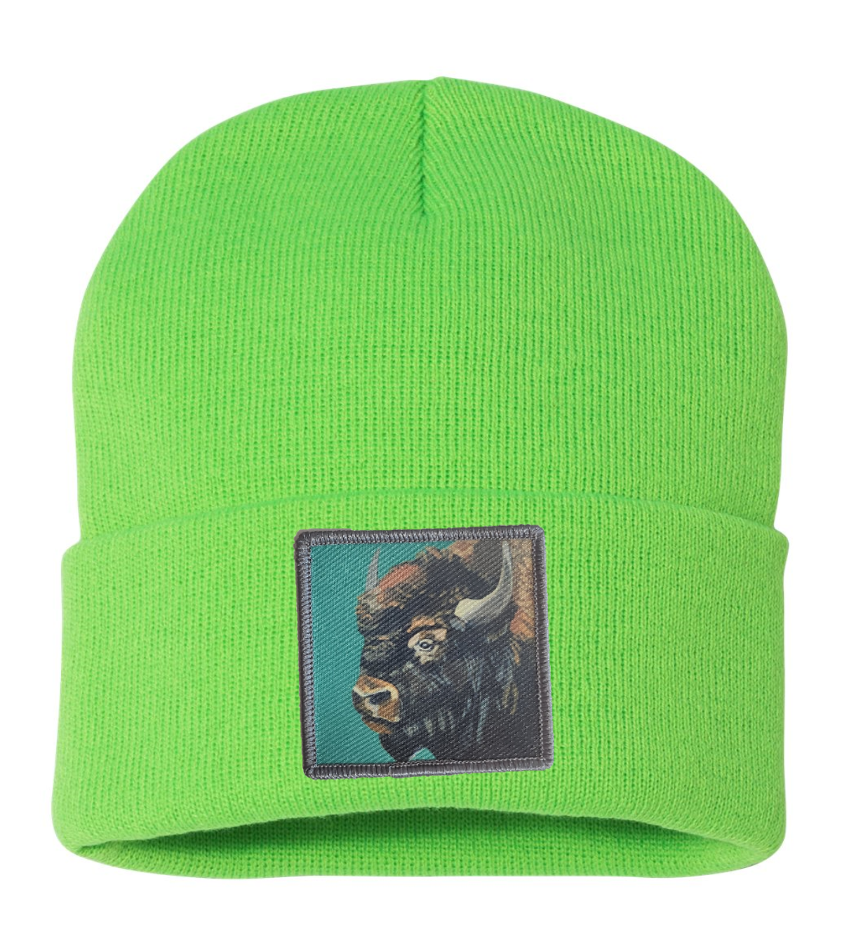 Bison Beanie Hats FlynHats Neon Green