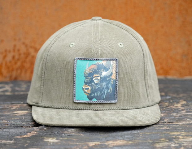 Olive Corduroy Flat Brim Trucker Hats Flyn Costello   