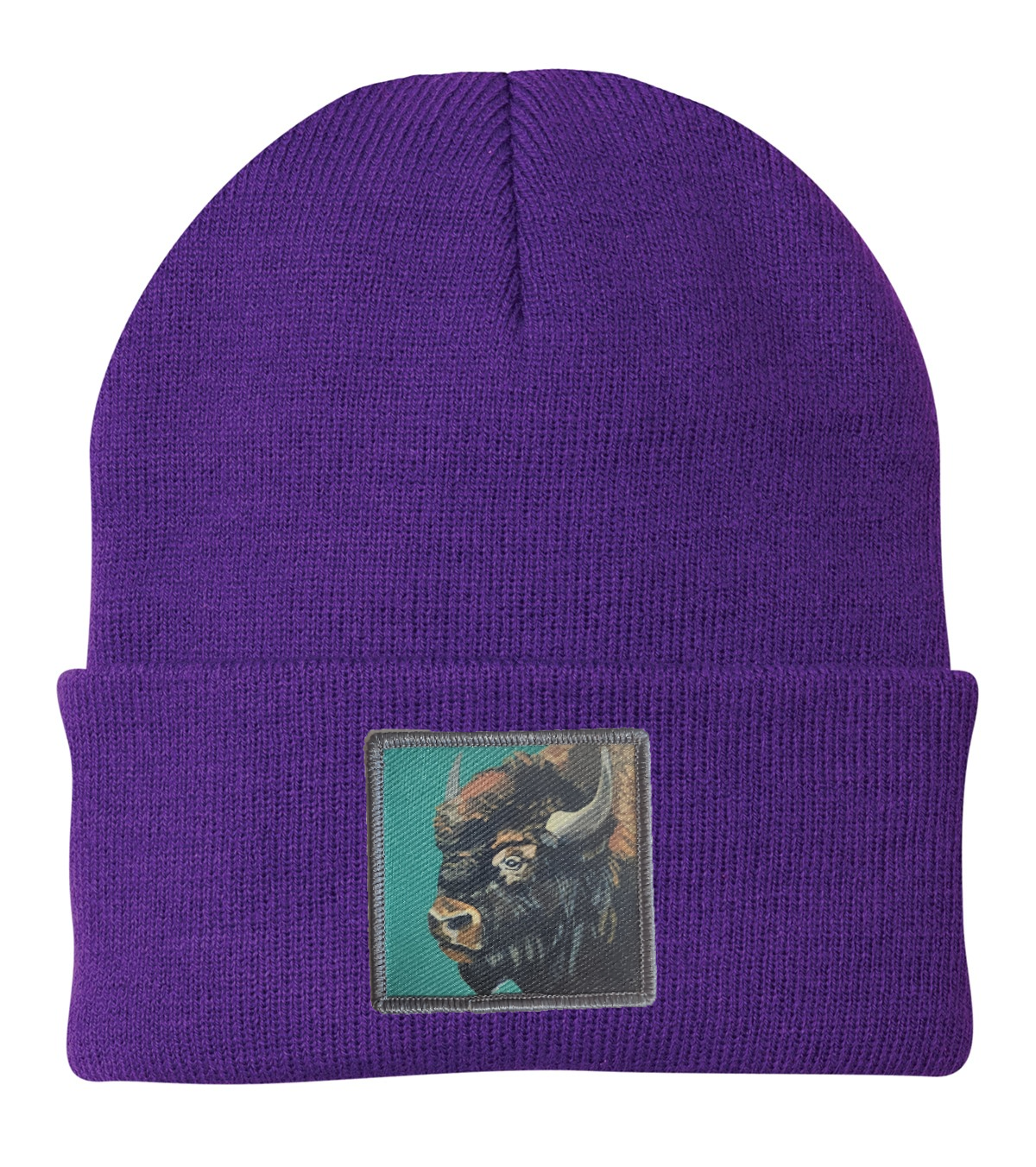 Bison Beanie Hats FlynHats Purple