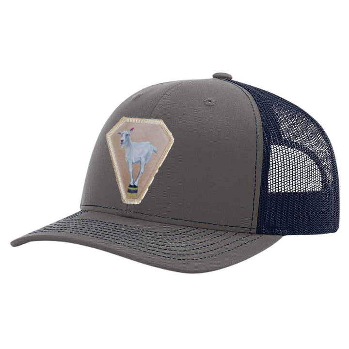 Charcoal/ Navy Trucker Hats Flyn Costello Diamond Goat  