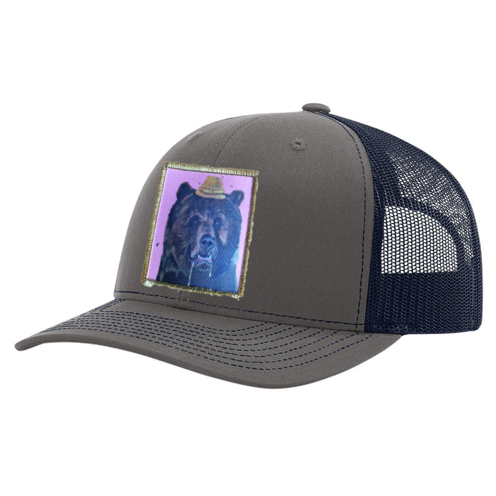 Charcoal/ Navy Trucker Hats Flyn Costello Honey Bear  