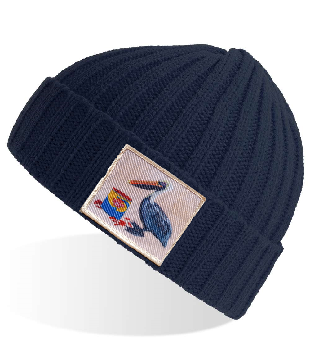 Gone Fishin' Pelican Sustainable Cable Knit Beanie - Navy