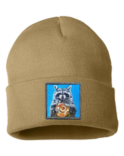 Cinnabun Bandit Raccoon Beanie Hats FlynHats Camel  