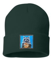 Cinnabun Bandit Raccoon Beanie Hats FlynHats Forrest Green  