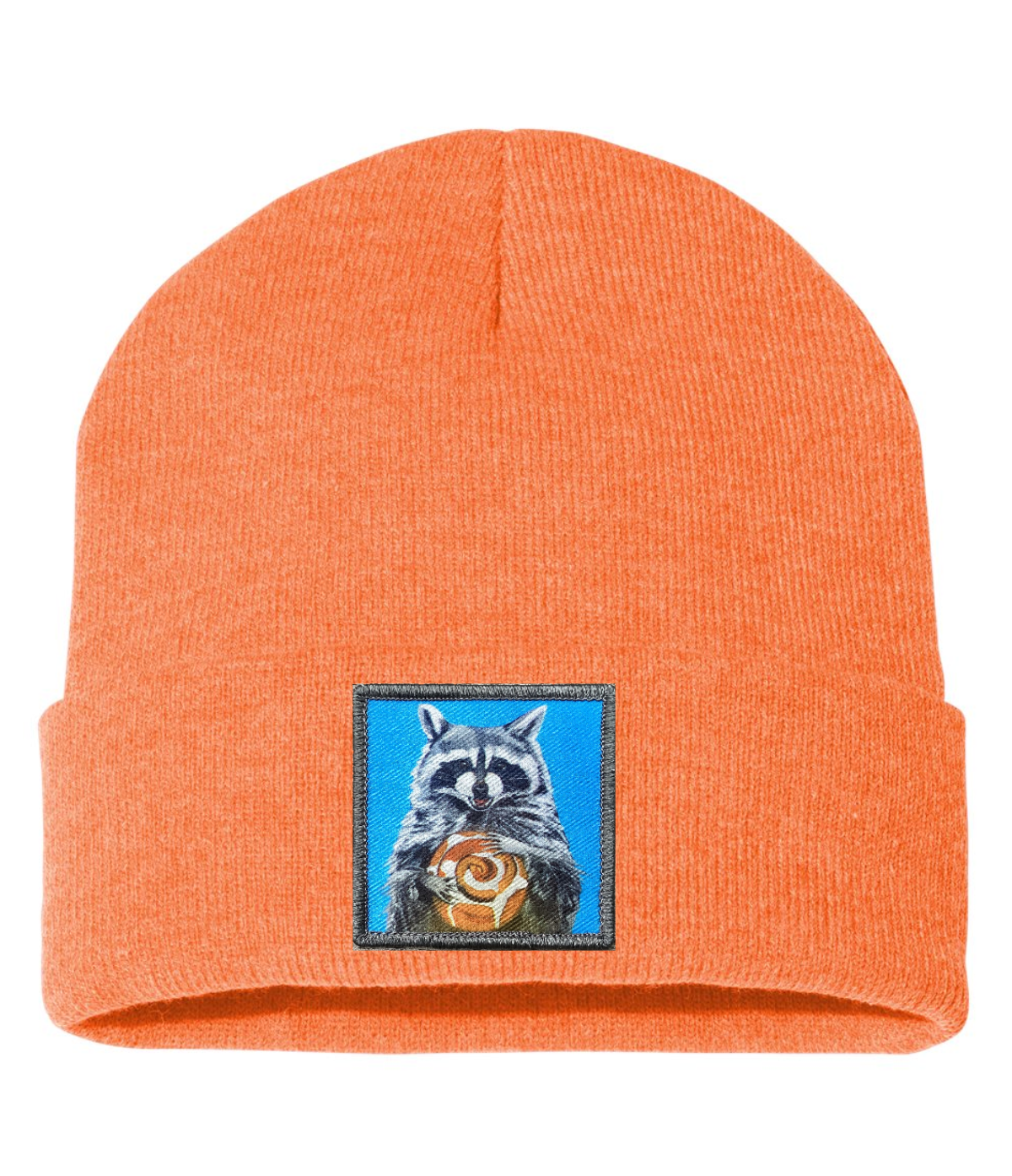 Cinnabun Bandit Raccoon Beanie Hats FlynHats Heather Orange  