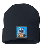 Cinnabun Bandit Raccoon Beanie Hats FlynHats Navy  