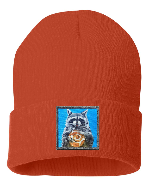 Cinnabun Bandit Raccoon Beanie Hats FlynHats Burnt Orange  