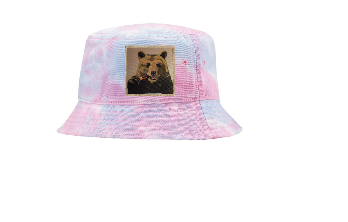 Slim Jimmy Bear Bucket Hat - Cotton Candy