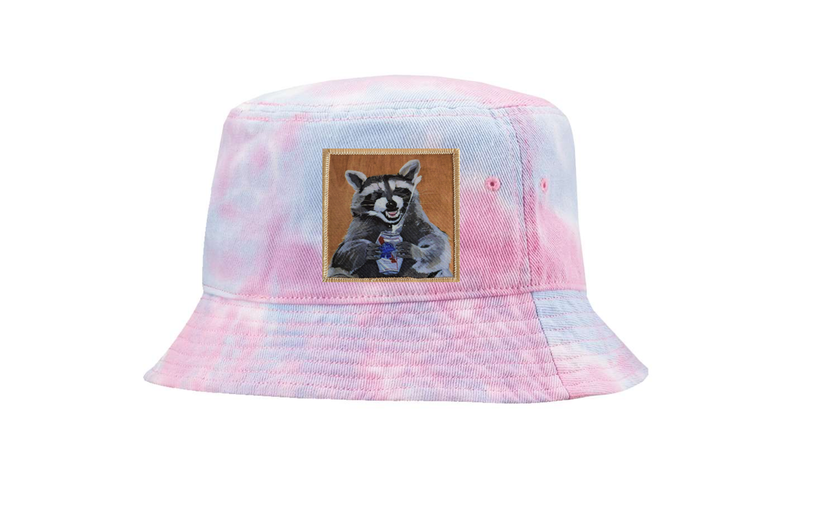 Beer Bandit Raccoon Bucket Hat - Cotton Candy
