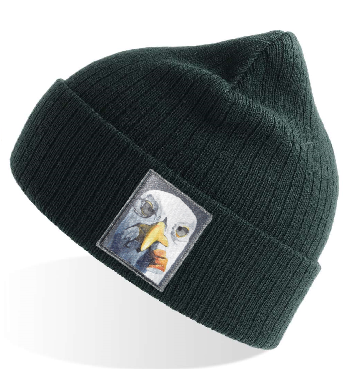 Seagull with Cig Sustainable Rib Knit Beanie - Green