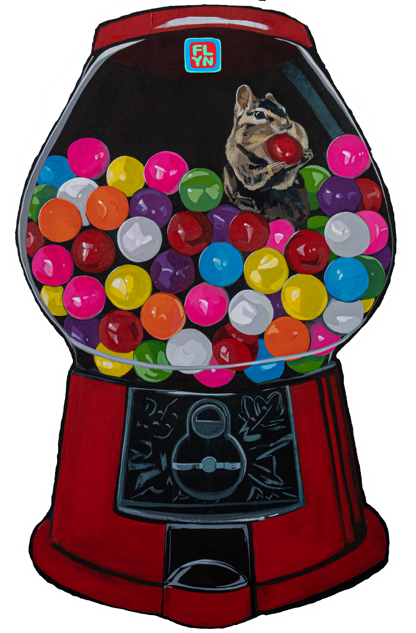 I'm in Guys! Gumball Machine Sticker Stickers FlynHats 3"x2"  