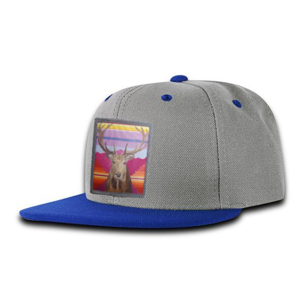 Kids Grey/Blue Trucker Hats FlynHats Elk  