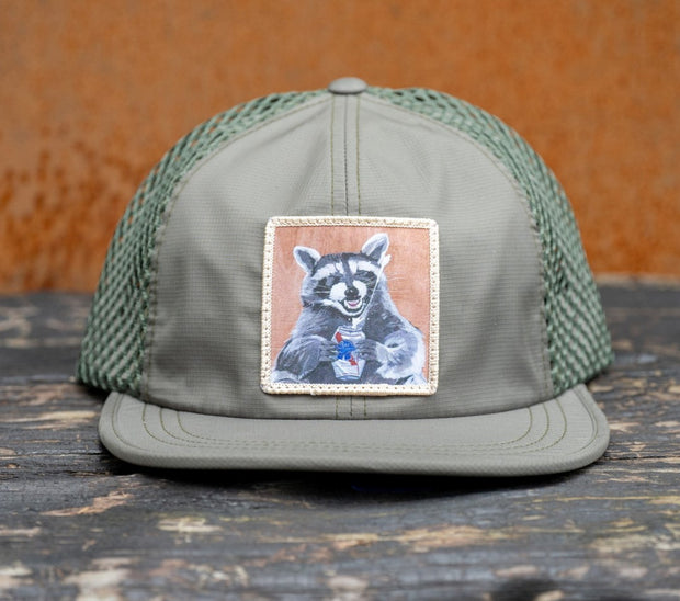 Wide Set Mesh Cap Olive Hats FlynHats   