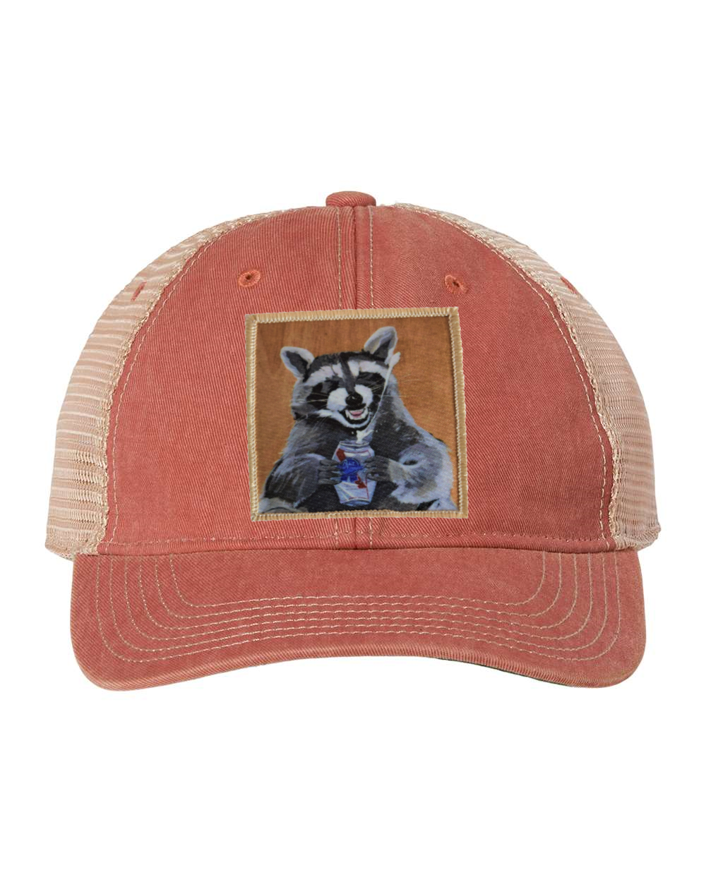 Beer Bandit Raccoon Unstructured Trucker Hat Hats Flyn Hats Nantucket Red