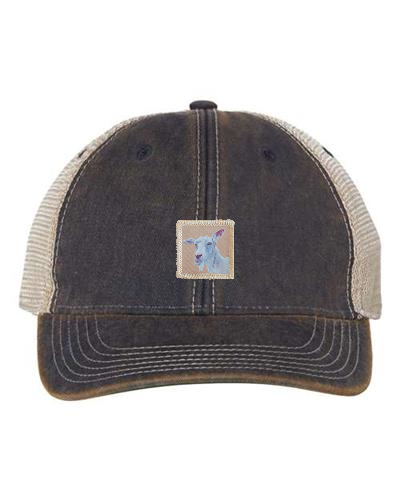 Navy/ Khaki Trucker Cap Hats FlynHats Goat  