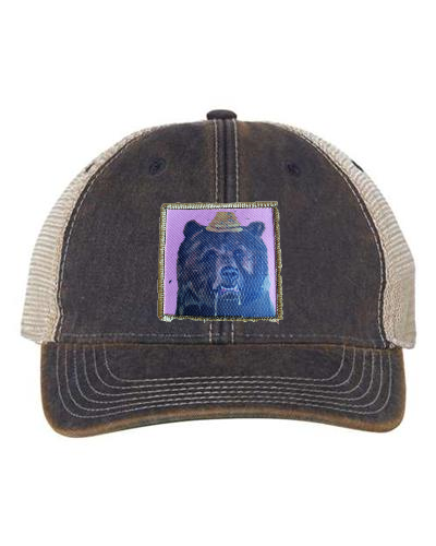 Navy/ Khaki Trucker Cap Hats FlynHats Honey Bear  