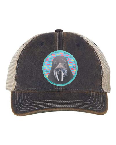 Navy/ Khaki Trucker Cap Hats FlynHats Walrus Dreams  