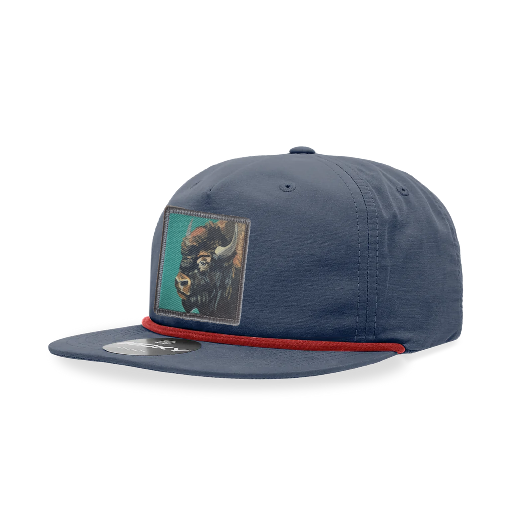 Navy/ Red Rope Cap Hats FlynHats Bison  
