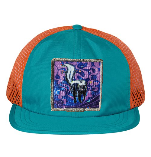 Wide Set Mesh Cap Orange/ Teal Hats FlynHats Skunky Haze  