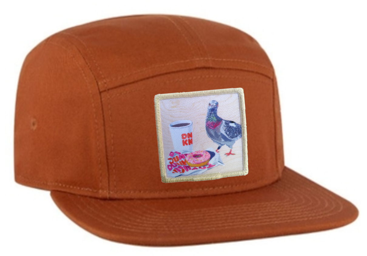 Orange Camper Hat Hats FlynHats Pigeons Run On Donuts  