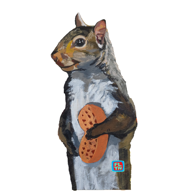 Peanut Squirrel Cut Out Sticker Stickers FlynHats 2"x2"  