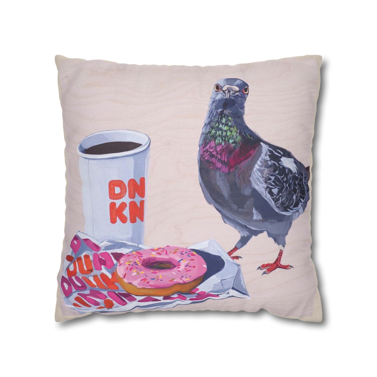 Pigeons Run on Donuts Pillowcase