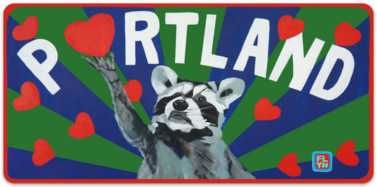 Portland Racoon sticker Stickers Flyn Costello