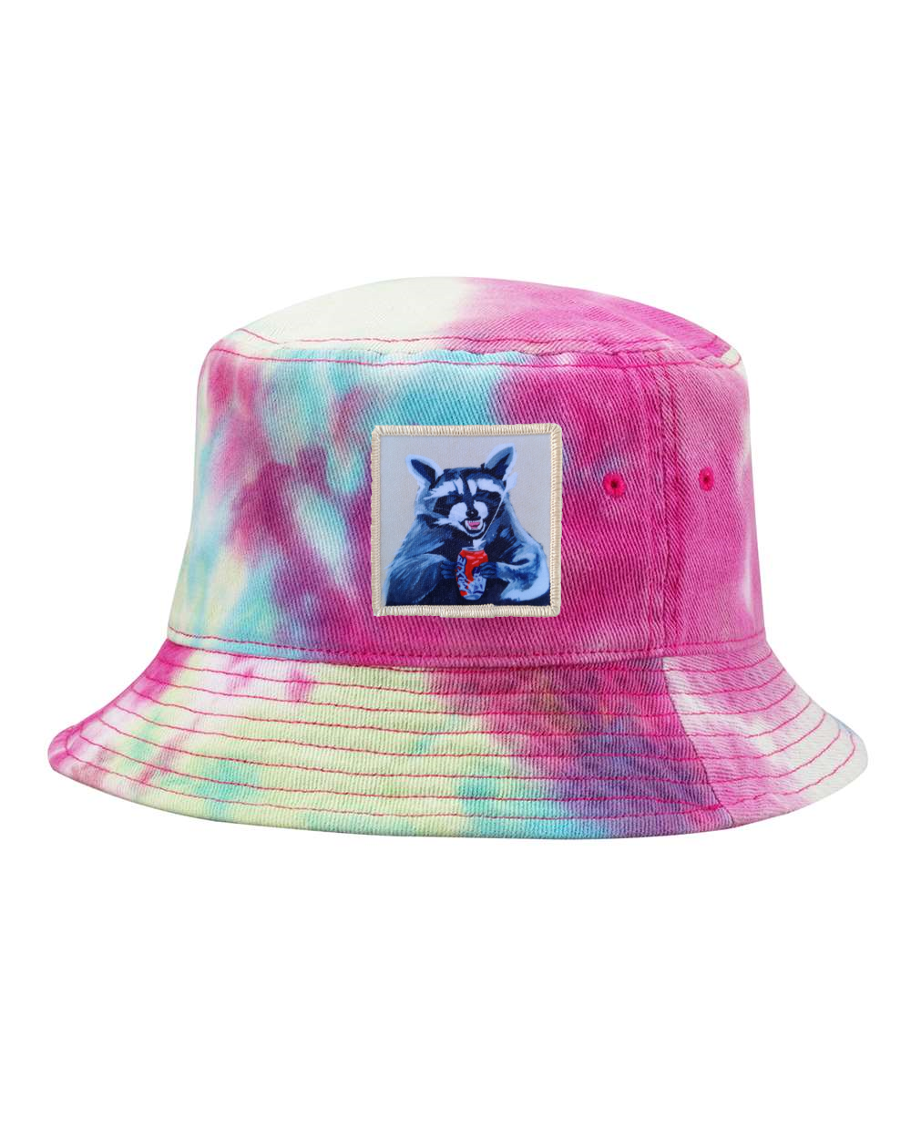 Camp Crasher Raccoon Bucket Hat - Raspberry Mist