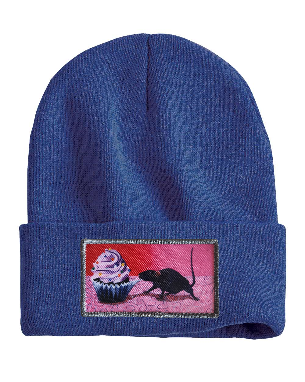 Rats Got My Cake Beanie Hats FlynHats Heather Blue  