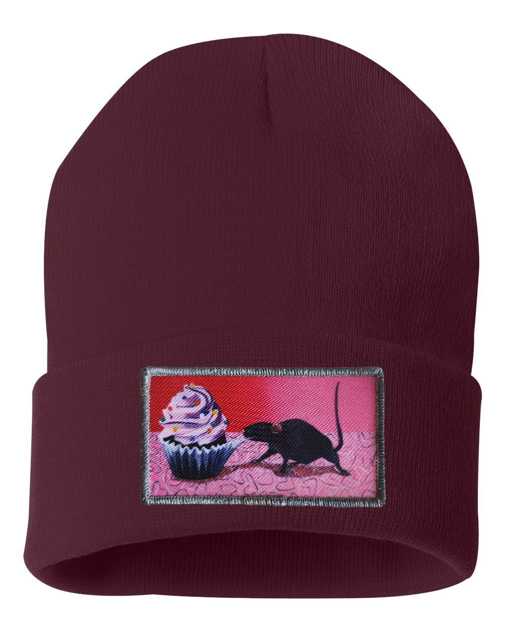 Rats Got My Cake Beanie Hats FlynHats Maroon  