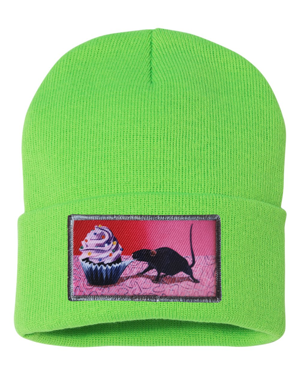 Rats Got My Cake Beanie Hats FlynHats Neon Green  