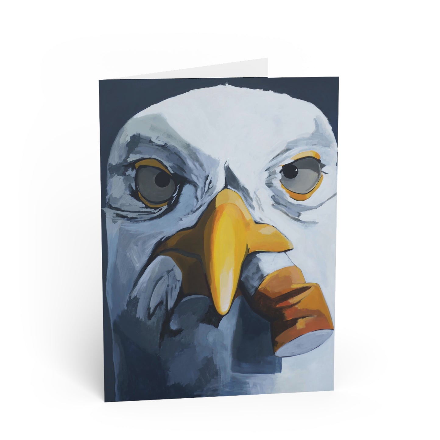 Seagull With Cig Greeting Card Flyn_Costello_Art