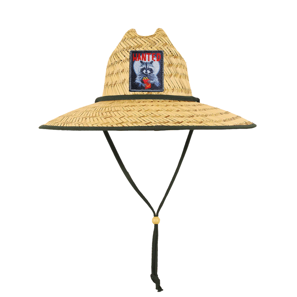Wanted Raccoon Straw Lifeguard Hat - Natural