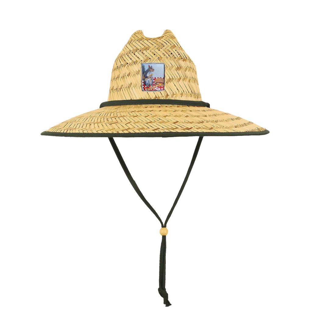 Squirrel Burger Straw Lifeguard Hat - Natural