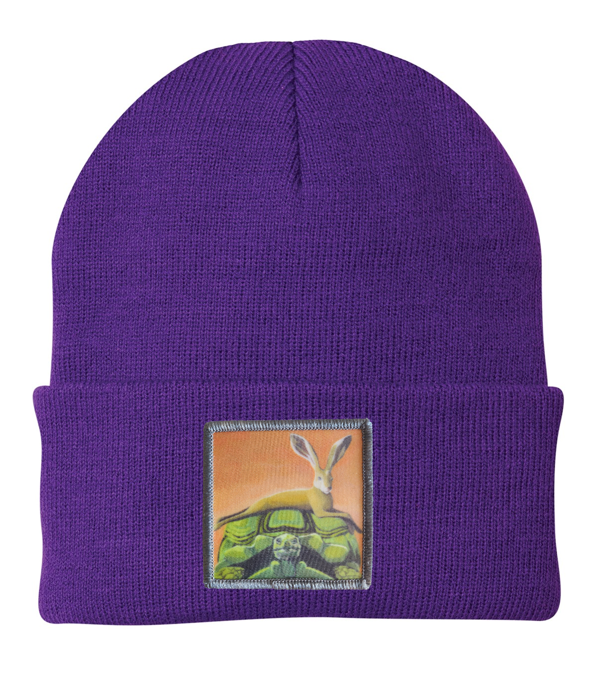 The Tortoise By a Hare Beanie Hats FlynHats Purple  