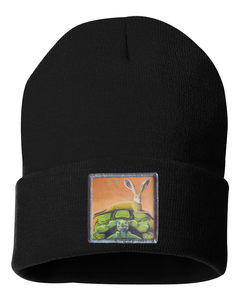 The Tortoise By a Hare Beanie Hats FlynHats Black  