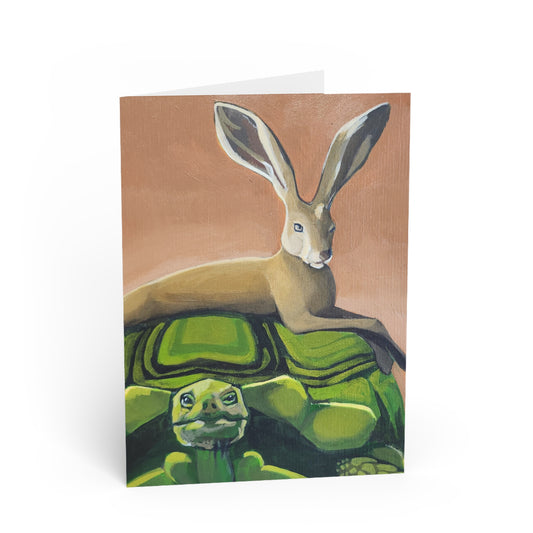 Tortoise by a Hare Greeting Card Flyn_Costello_Art
