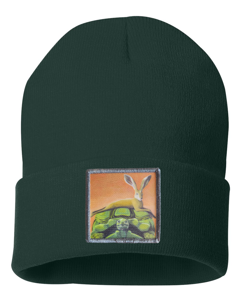 The Tortoise By a Hare Beanie Hats FlynHats Forest Green  