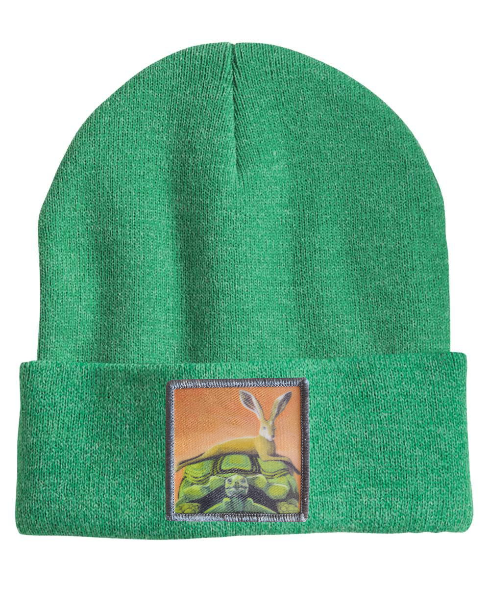 The Tortoise By a Hare Beanie Hats FlynHats Heather Green  