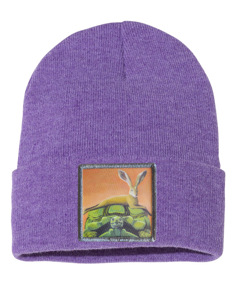 The Tortoise By a Hare Beanie Hats FlynHats Heather Purple  