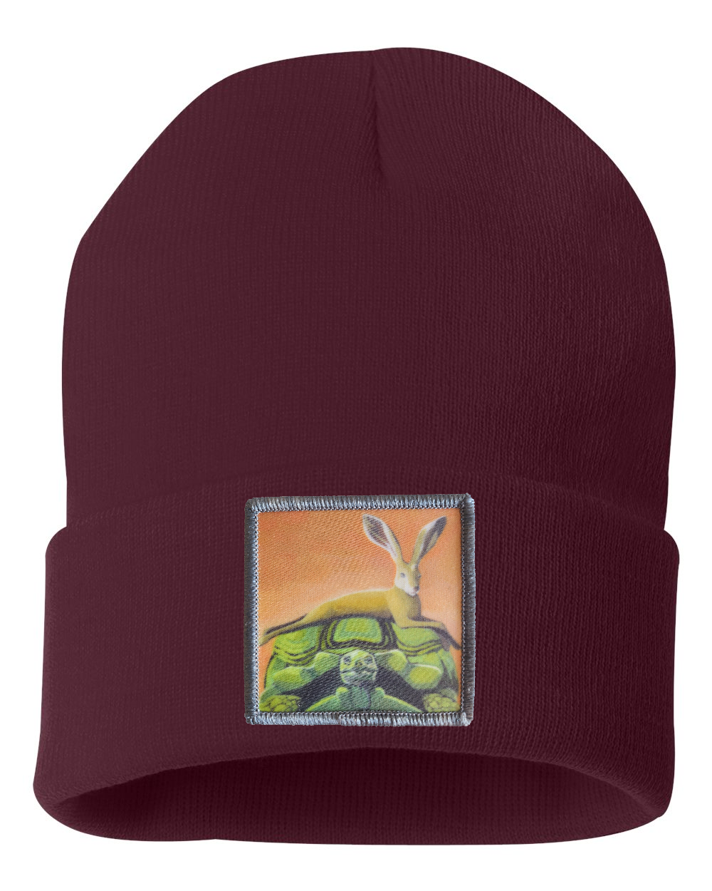 The Tortoise By a Hare Beanie Hats FlynHats Maroon  