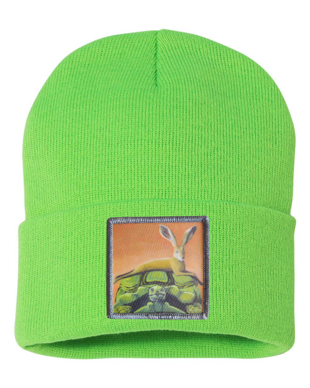 The Tortoise By a Hare Beanie Hats FlynHats Neon Green  