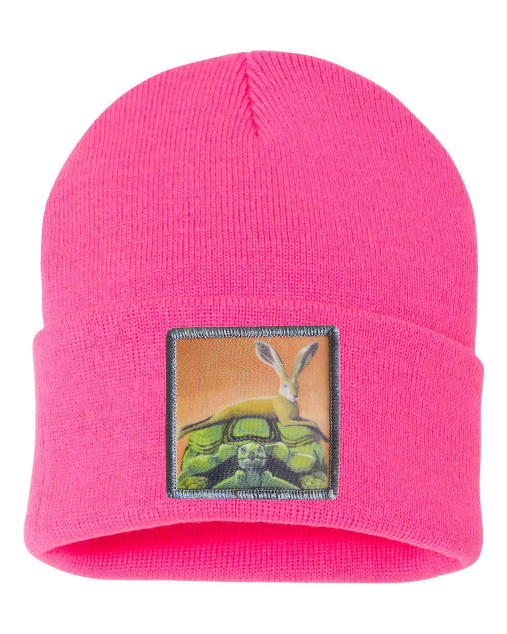 The Tortoise By a Hare Beanie Hats FlynHats Neon Pink  