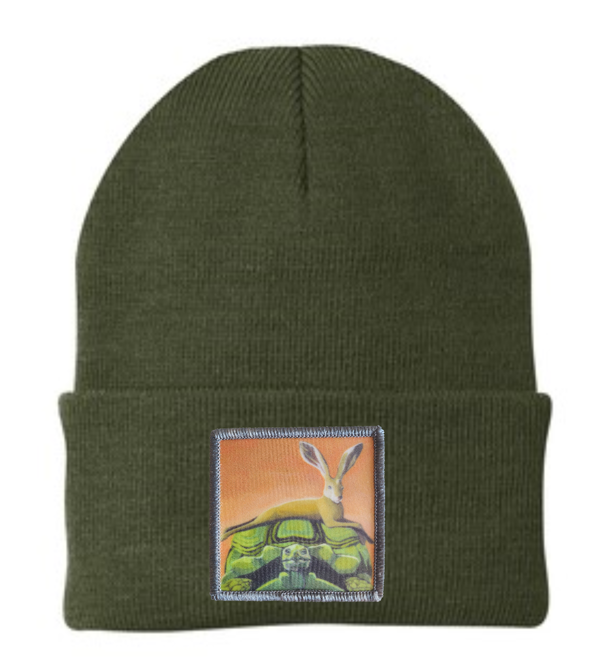 The Tortoise By a Hare Beanie Hats FlynHats Olive  