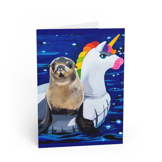 Unicorn Drifter Greeting Card Flyn_Costello_Art