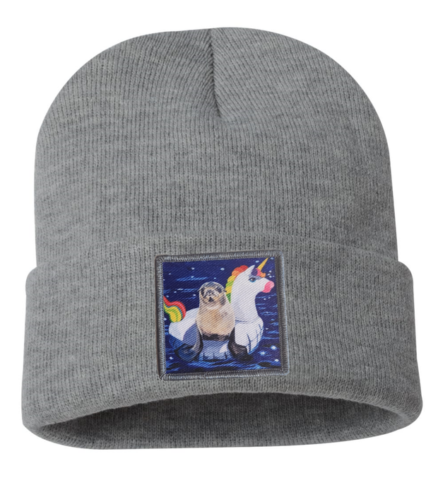 Unicorn Drifter Seal Beanie Hats Flyn Costello Grey  