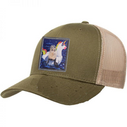 Moss-Khaki Trucker Hats Flyn Costello Unicorn Drifter  