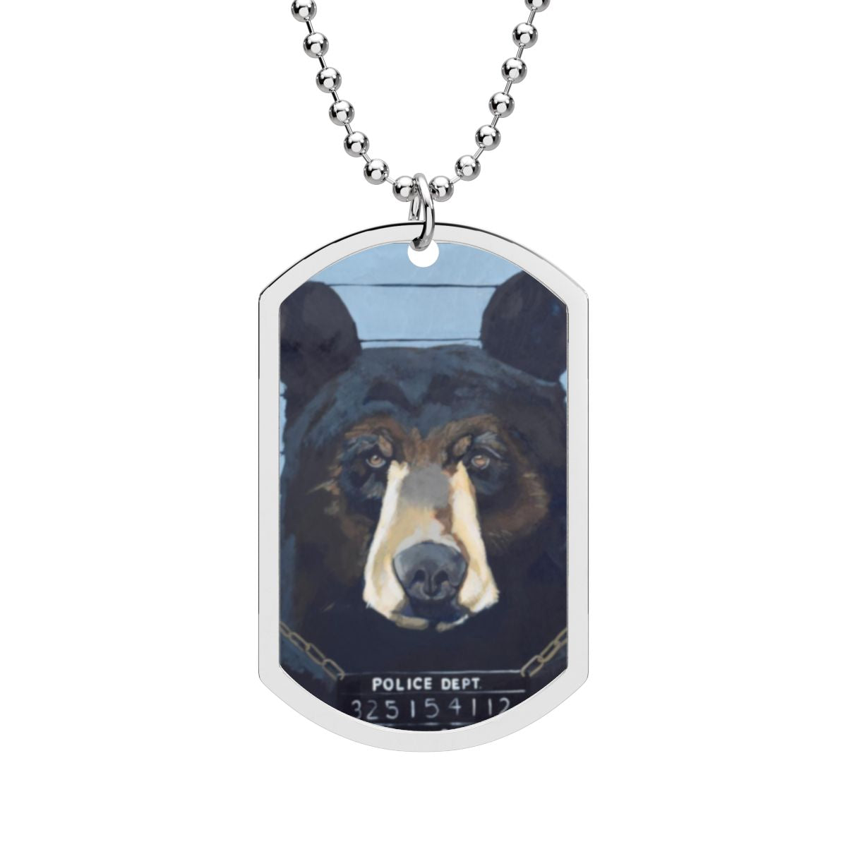 Usual Suspects: Bear Stainless Steel Dog Tag