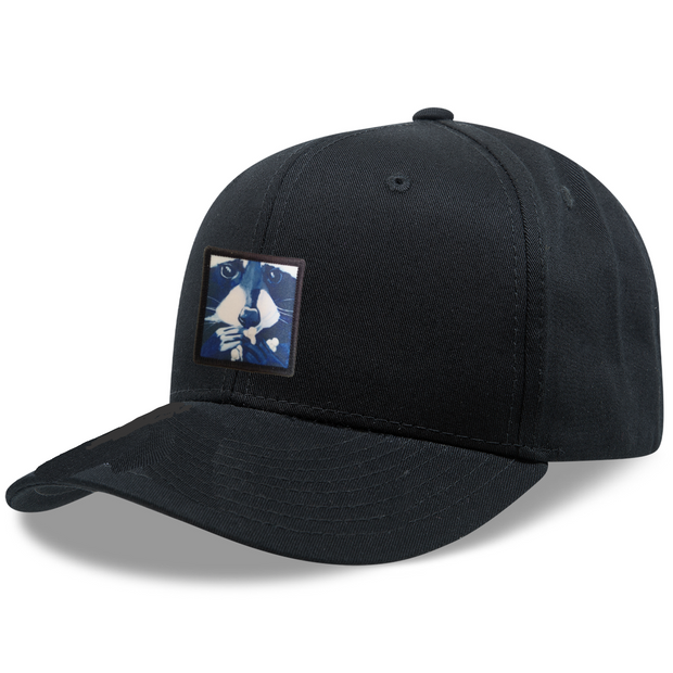 6 Panel Base Ball Cap Hats FlynHats Raccoon Pop  