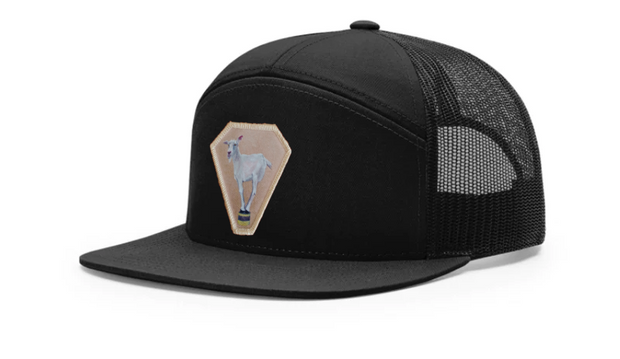 Black Seven Panel Hats Flyn Costello Diamond Goat  